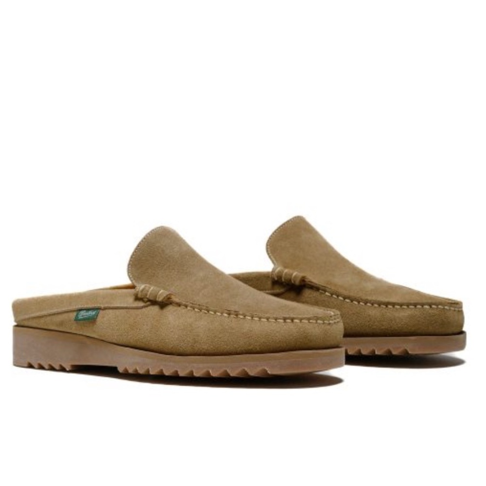 Men's Suede Slip-On Mule Loafers in Tan